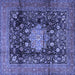 Square Medallion Blue Traditional Rug, tr2533blu