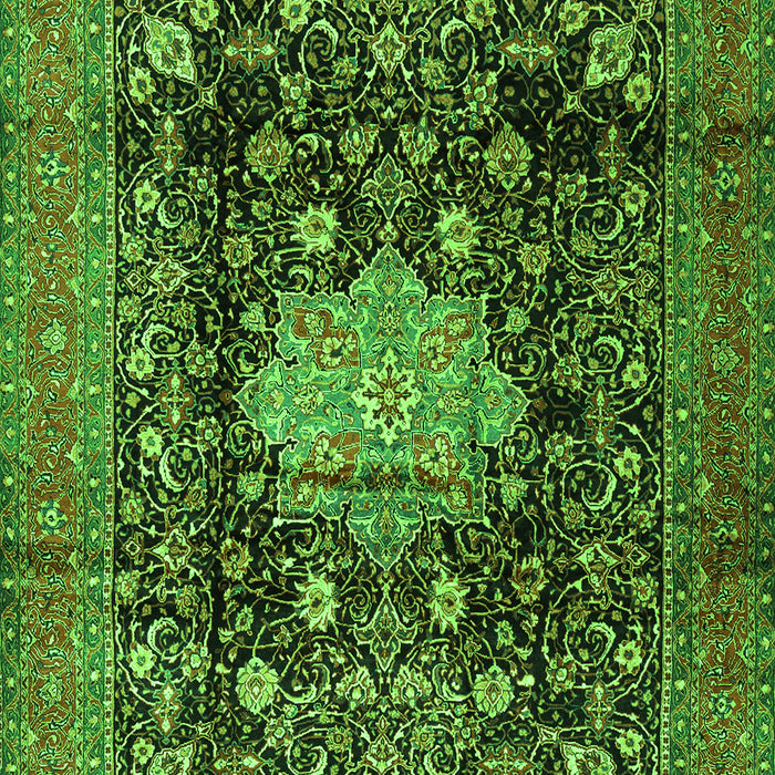 Medallion Green Traditional Rug, tr2533grn