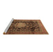 Sideview of Machine Washable Medallion Brown Traditional Rug, wshtr2533brn