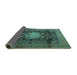 Sideview of Medallion Turquoise Traditional Rug, tr2533turq