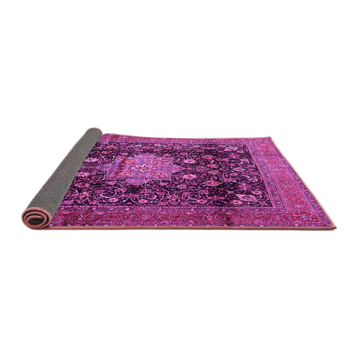 Sideview of Medallion Pink Traditional Rug, tr2533pnk
