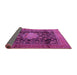 Sideview of Medallion Pink Traditional Rug, tr2533pnk