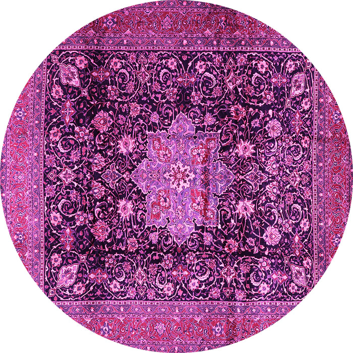 Round Medallion Pink Traditional Rug, tr2533pnk