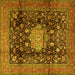 Square Medallion Yellow Traditional Rug, tr2533yw