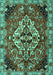 Machine Washable Persian Turquoise Traditional Area Rugs, wshtr2534turq