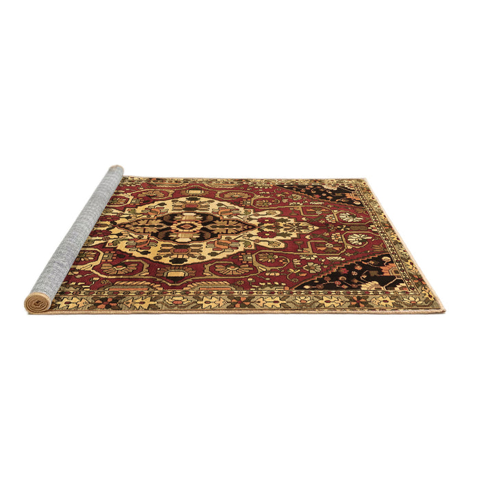 Sideview of Machine Washable Persian Brown Traditional Rug, wshtr2534brn