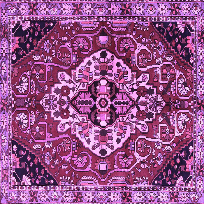 Square Machine Washable Persian Purple Traditional Area Rugs, wshtr2534pur