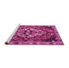 Sideview of Machine Washable Persian Pink Traditional Rug, wshtr2534pnk