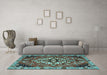 Machine Washable Persian Light Blue Traditional Rug in a Living Room, wshtr2534lblu