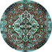 Round Persian Light Blue Traditional Rug, tr2534lblu