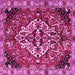 Square Machine Washable Persian Pink Traditional Rug, wshtr2534pnk