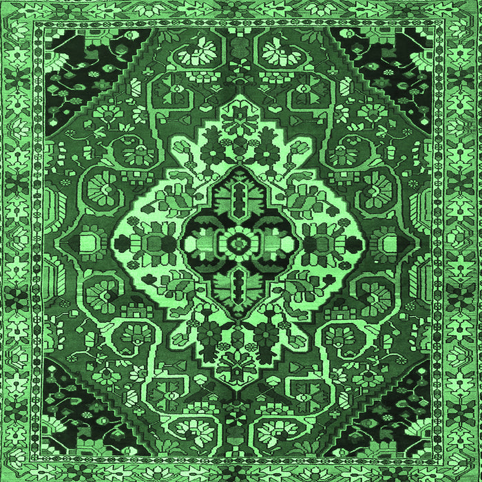 Square Persian Emerald Green Traditional Rug, tr2534emgrn