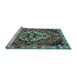 Sideview of Machine Washable Persian Light Blue Traditional Rug, wshtr2534lblu