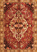 Serging Thickness of Machine Washable Persian Orange Traditional Area Rugs, wshtr2534org