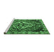 Sideview of Machine Washable Persian Emerald Green Traditional Area Rugs, wshtr2534emgrn