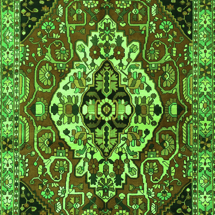 Serging Thickness of Machine Washable Persian Green Traditional Area Rugs, wshtr2534grn