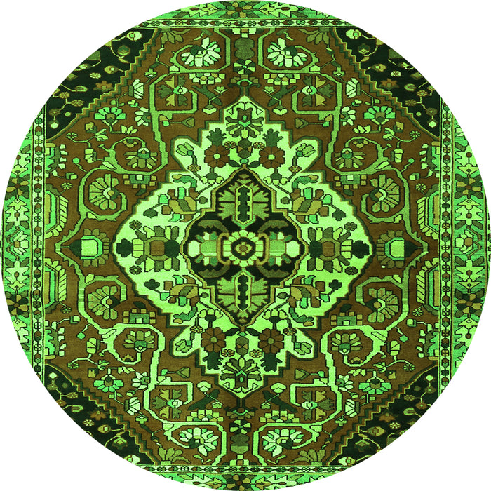 Square Persian Green Traditional Rug, tr2534grn