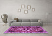 Machine Washable Persian Purple Traditional Area Rugs in a Living Room, wshtr2534pur