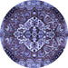 Round Persian Blue Traditional Rug, tr2534blu