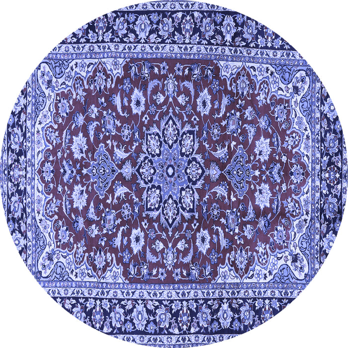 Round Medallion Blue Traditional Rug, tr2535blu