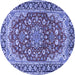 Round Medallion Blue Traditional Rug, tr2535blu