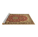 Sideview of Machine Washable Medallion Brown Traditional Rug, wshtr2535brn