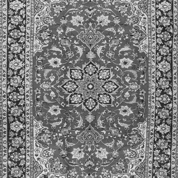 Serging Thickness of Machine Washable Medallion Gray Traditional Rug, wshtr2535gry