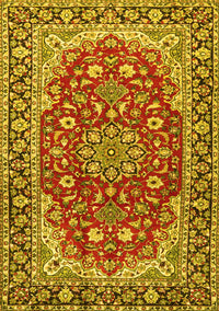 Medallion Yellow Traditional Rug, tr2535yw