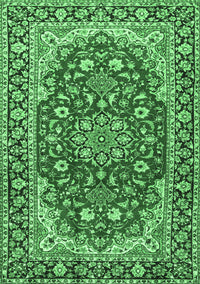 Medallion Emerald Green Traditional Rug, tr2535emgrn