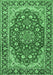 Medallion Emerald Green Traditional Rug, tr2535emgrn