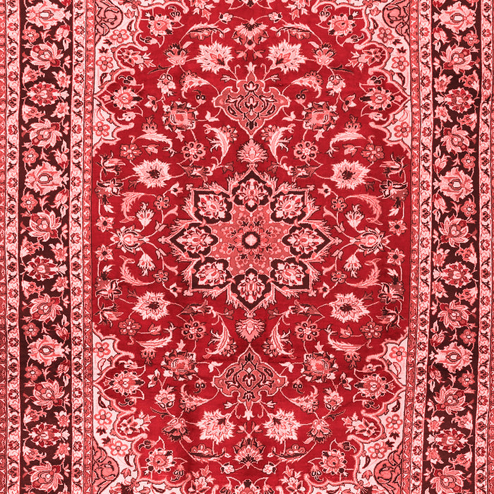 Machine Washable Medallion Red Traditional Rug, wshtr2535red