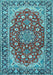 Medallion Light Blue Traditional Rug, tr2535lblu