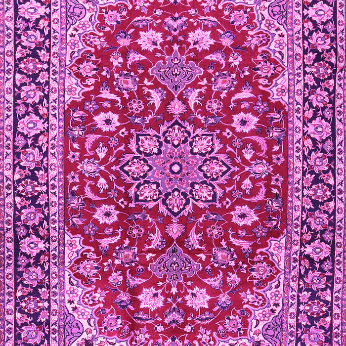 Machine Washable Medallion Pink Traditional Rug, wshtr2535pnk