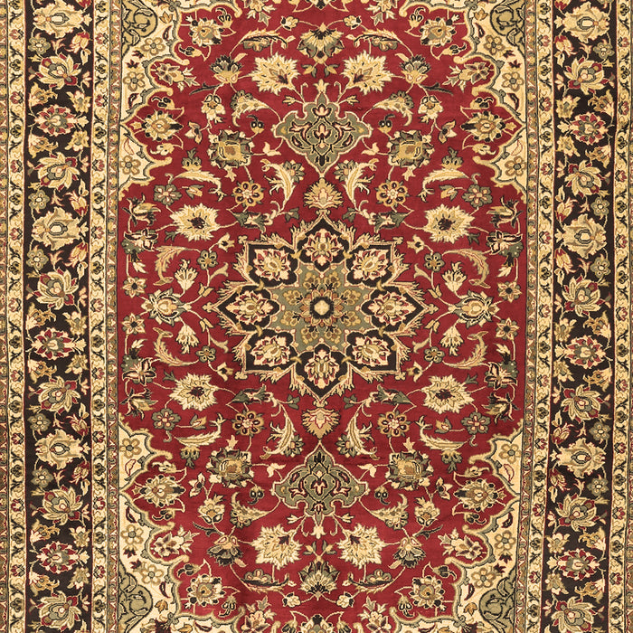 Machine Washable Medallion Brown Traditional Rug, wshtr2535brn