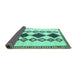 Sideview of Southwestern Turquoise Country Rug, tr2536turq