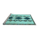 Sideview of Machine Washable Southwestern Light Blue Country Rug, wshtr2536lblu