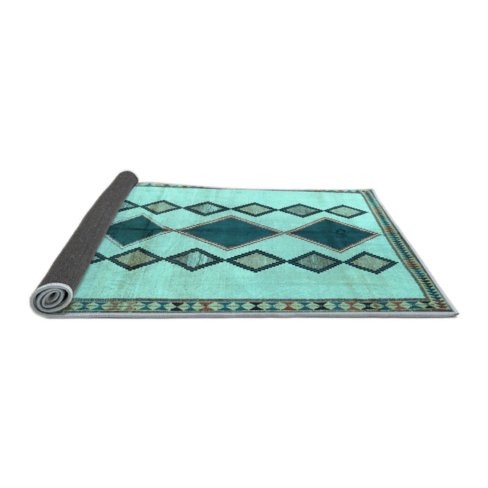 Sideview of Southwestern Light Blue Country Rug, tr2536lblu