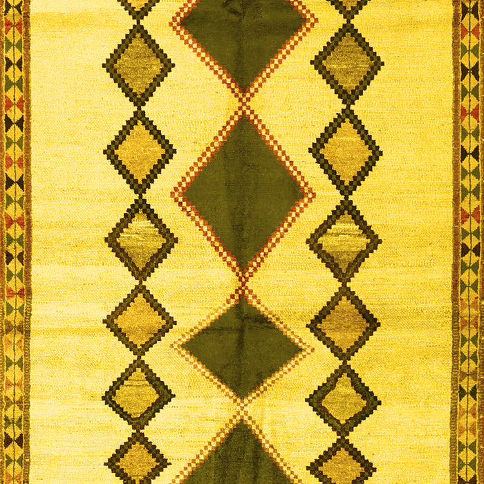 Machine Washable Southwestern Yellow Country Rug, wshtr2536yw