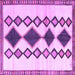 Square Machine Washable Southwestern Purple Country Area Rugs, wshtr2536pur