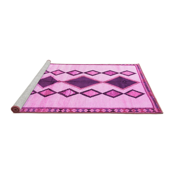 Sideview of Machine Washable Southwestern Pink Country Rug, wshtr2536pnk