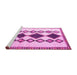 Sideview of Machine Washable Southwestern Pink Country Rug, wshtr2536pnk