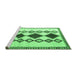 Sideview of Machine Washable Southwestern Emerald Green Country Area Rugs, wshtr2536emgrn