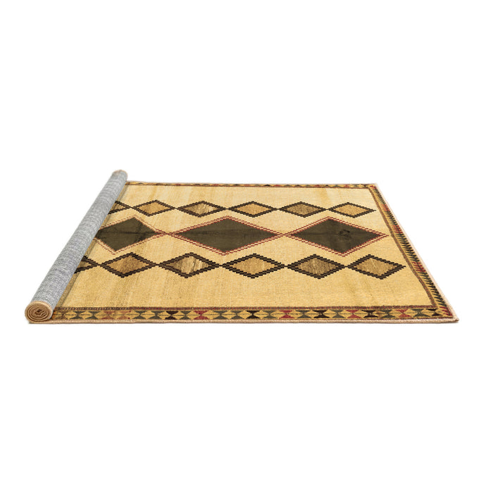 Sideview of Machine Washable Southwestern Brown Country Rug, wshtr2536brn