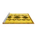 Sideview of Machine Washable Southwestern Yellow Country Rug, wshtr2536yw