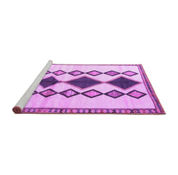 Sideview of Machine Washable Southwestern Purple Country Area Rugs, wshtr2536pur