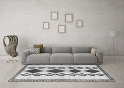 Machine Washable Southwestern Gray Country Rug in a Living Room,, wshtr2536gry