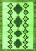 Serging Thickness of Machine Washable Southwestern Green Country Area Rugs, wshtr2536grn