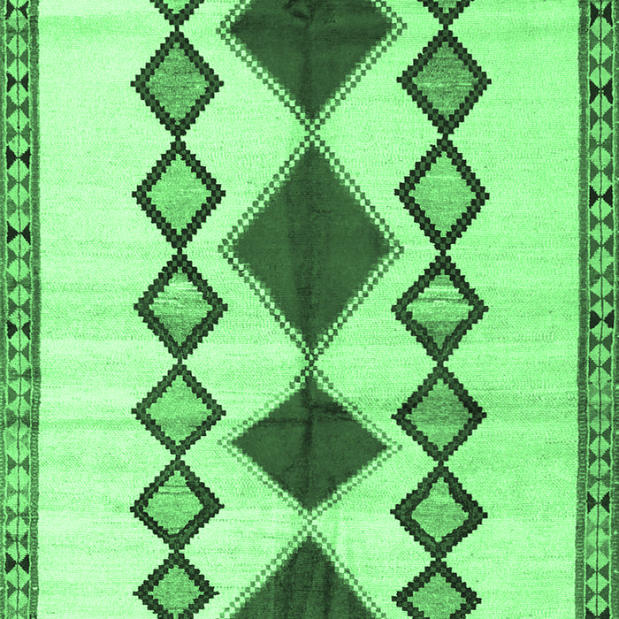 Machine Washable Southwestern Emerald Green Country Area Rugs, wshtr2536emgrn