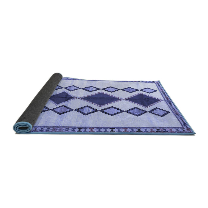 Sideview of Southwestern Blue Country Rug, tr2536blu