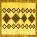 Square Southwestern Yellow Country Rug, tr2536yw